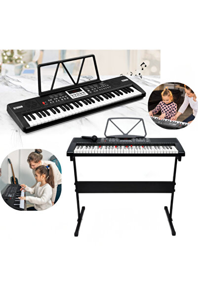 MultiZone Org Stantlı Piyano 61 Tuşlu Elektronik Kayıt Mikrofonlu Adaptör Rit...