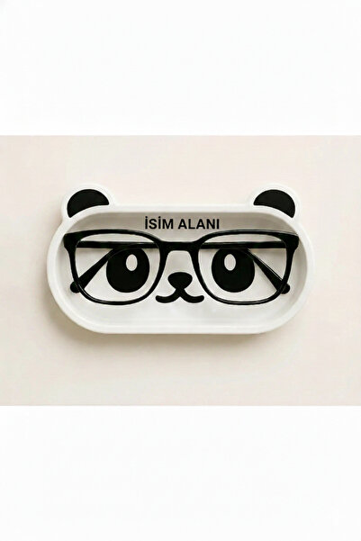 Filkorium3D KİŞİYE ÖZEL Sevimli Panda Gözlük Tepsisi - Masaüstü Gözlük Tepsis...