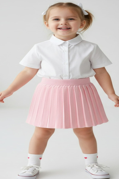 Meriç bebe Fusta de tendință din tricotaje plisate cu talie elastică pentru fete