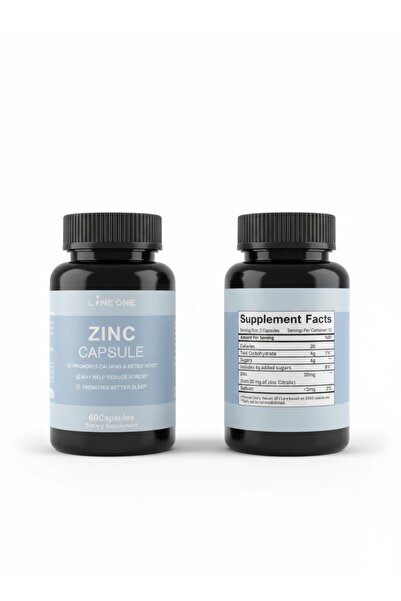 LINE ONE 🛡️ LINEONE Zinc Capsule - Mood, Sleep & Immune Support (60 Capsules)