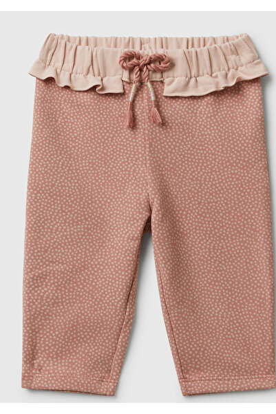 United Colors of Benetton Baby Dusty Rose All-Over Patterned Logo Label Waist...