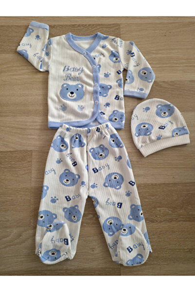 Özlev Baby طقم ملابس أطفال حديثي الولادة مكون من 3 قطع مطرزة من القطن بنسبة 1...