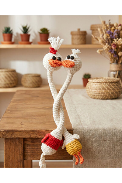 LUBIKO STUDIO El Yapımı Amigurumi Sarılan Ördekler - Araba Direksiyon ve Çant...