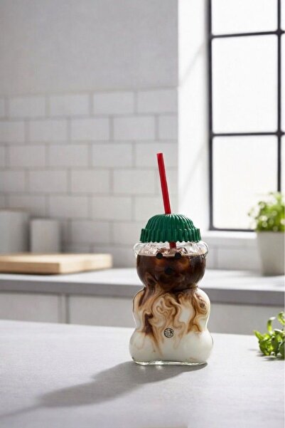 Kitchen Life Bearista Glass Cold Drink Cup Teddy Bear Cup 591ml