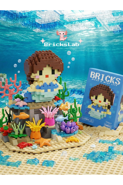 Bricks Mini Sevimli Deniz Kızı Yapboz 3D Puzzle Figür