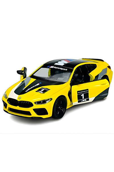ÖZ OFİS BMW M8 Competition Coupe 1/36 Ölçek Çek Bırak Özellikli Sarı Metal Mo...