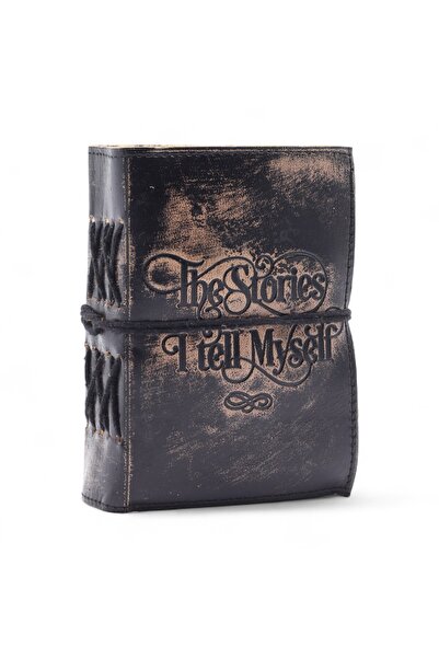 Cotomag Agenda din Piele Vintage de 200 Pagini (13x10 cm) - The Stories I Tel...