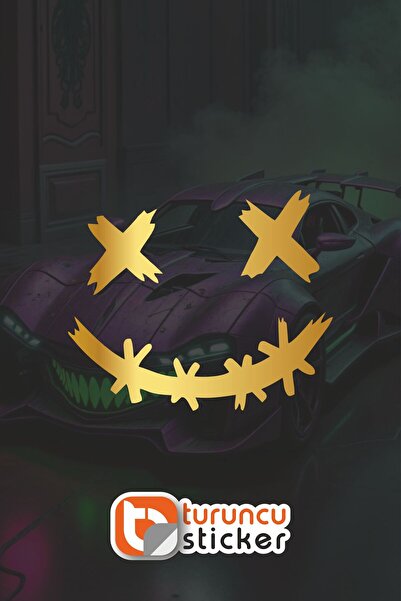 Turuncu Sticker ملصق للوجه مقاس 12x10 سم للسيارة - ملصق معدني قابل للقطع