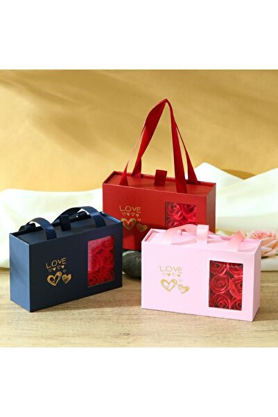 LOVE Gift Box with Scented Roses 15x5x9cm, with Jewelry Compartment