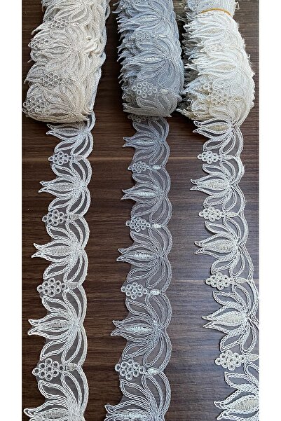 Butik Fransız orta dantel lale desen kortlu 11 metre