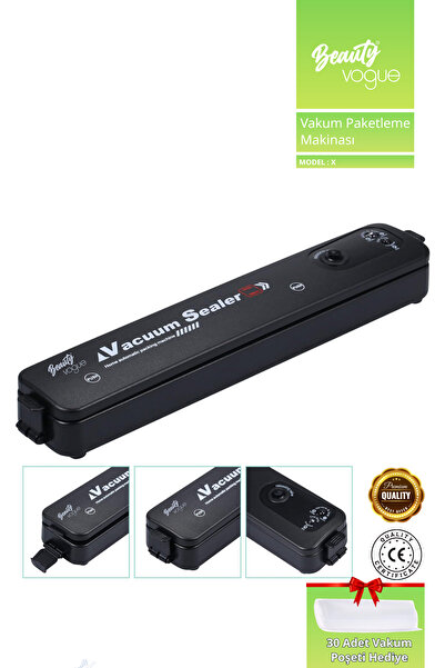 Beauty Vogue Gıda Vakum Makinesi– Poşet Kesmeli Yiyecek Mühürleme Cihazı Ev v...