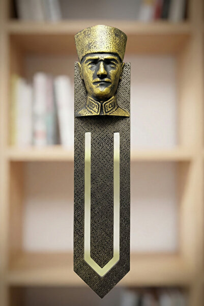 ZAP AKSESUAR Atatürk Büstü Figürlü Kitap Ayracı El Yapımı Özel Tasarım Hediye...