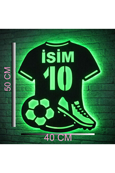 Şirin Lazer İsme Özel Futbolcu Forma Krampon Futbol Topu Led Işıklı Kişiye Öz...