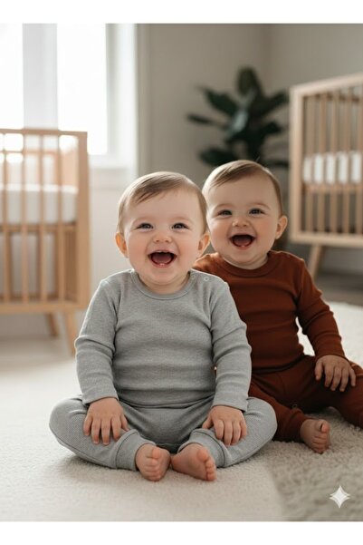 babykugu 2-Piece 100% Cotton Long Sleeve Baby Body Pants Set