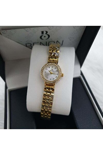 benon Elegant Women's Steel Watch - Waterproof with High Gloss Gold Bracelet ...