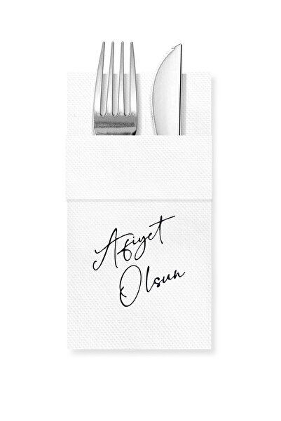 Story مناديل ورقية بيضاء اللون مقاس 40x40 سم مع 16 جيبًا بنمط أسود مطبوع عليه...