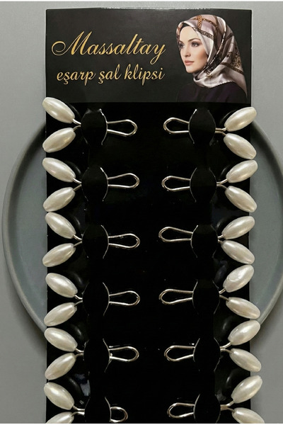 Massaltay Headscarf Shawl Scarf Fixing Clip 2 Pieces |   White Non-Slip, Need...