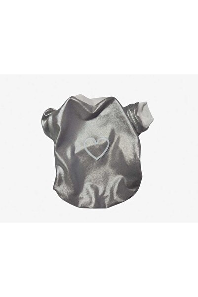 atelyu Cat Dog Outfit Silver Shiny Heart Detailed Thin Sweatshirt