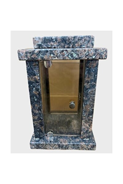 OEM Tan Brown Granite Lantern, 13x14x23 cm