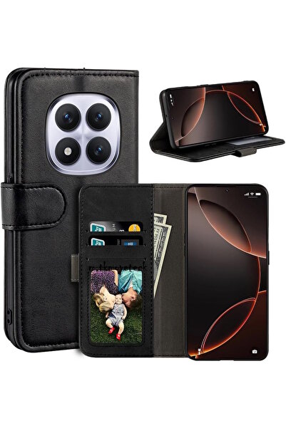 m.tk moveteck Redmi Note 15 Pro+ Plus Kılıf 360 Tam Kaplar Deri Dokulu Kapakl...