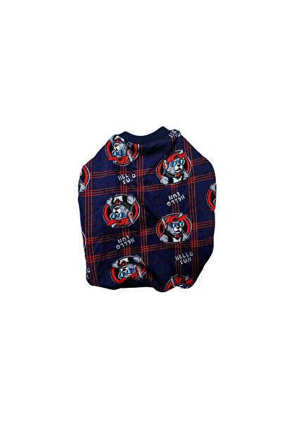 atelyu Cat Dog Outfit Plaid Pattern Dog Printed Tshirt