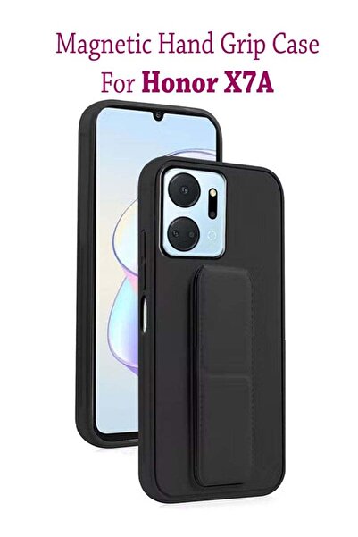 Generic Silicone Magnetic Hand Grip Case Cover for Honor X7A - Black