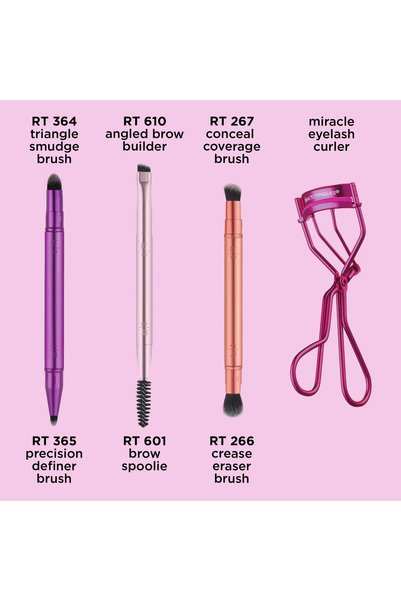 Real Techniques Double Time Brush + Lash Kit, 4 Piece Set