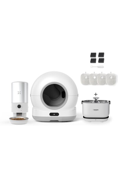 AyrStore Akıllı Otomatik Kedi Tuvaleti (Kameralı) Çelik Köpek Mama Kabı Şarjl...