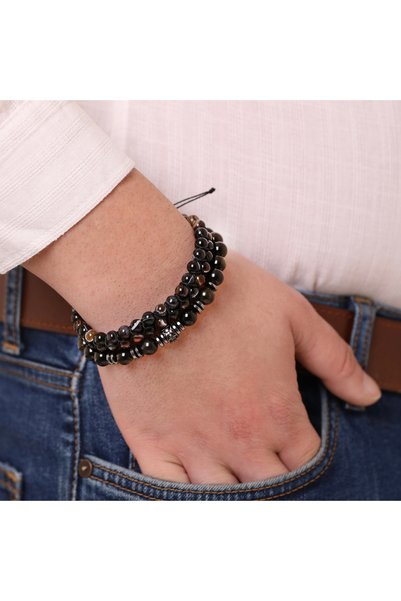 Fatma yaşar Obsidian Men's Bracelet