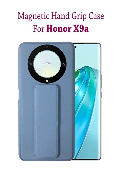 Generic Silicone Magnetic Hand Grip Case Cover for Honor X9a - Blue