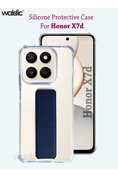 Generic Honor X7d Silicone Protective Back Case Cover - Clear/Dark Blue