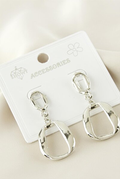 Bijuteri Net أقراط معدنية بيضاوية