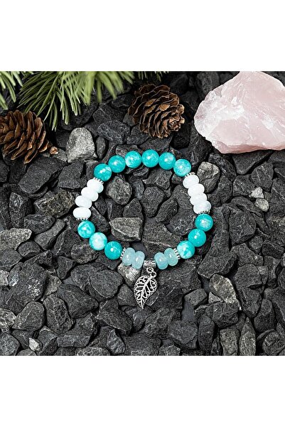 Ezera Sandrina, handmade bracelet with Amazonite and Morganite gemstones