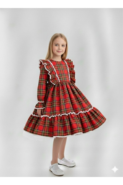 Star Kids Girl's Ruffled Dress, Girl's Festive Dress