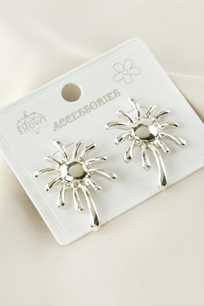 Bijuteri Net أقراط معدنية على شكل شجرة