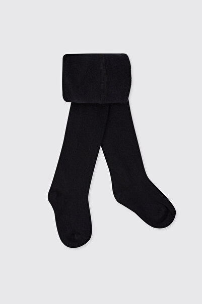 Panço Kız Bebek Pamuklu Siyah Külotlu Çorap