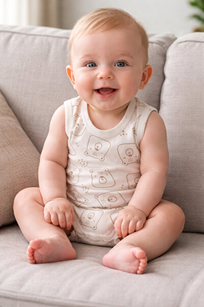 Atlas Baby House بدلة أطفال حديثي الولادة مصنوعة من القطن بنسبة 100%، بأكمام ...
