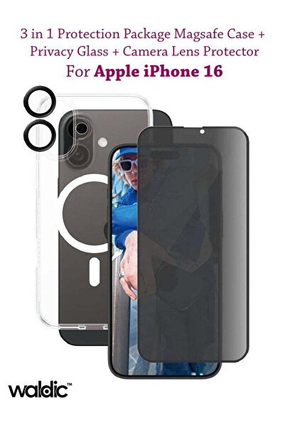 Generic Apple iPhone 16 Combo Pack of Premium Privacy Glass Screen Protector ...
