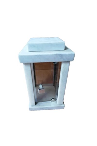 OEM White Marble Lantern, 13 x 14 x 23 cm