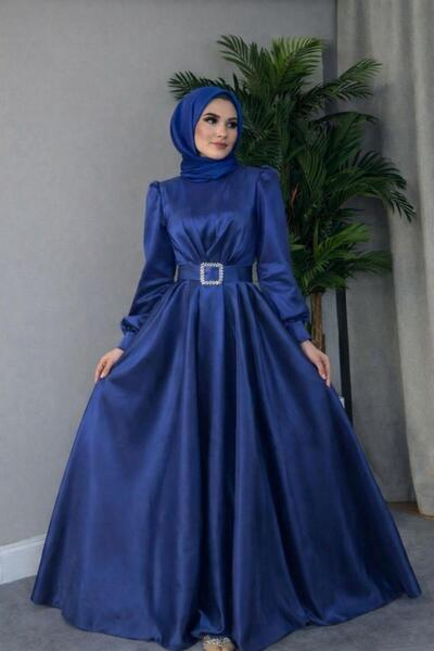 Şulemoda Giyim Princess Evening Dress Cobalt