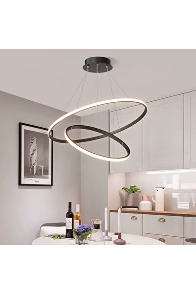 Allin ثريا سقفيه من طابقين لون اسود عصريه مودرن