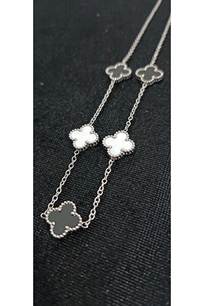 Shae Jewelry قلادة موديل يونيكان باللونين الأسود والأبيض مكونة من 5 قطع من ال...