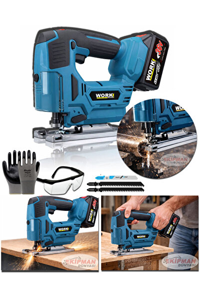 WORKMASTER Work Master 36V Akülü Dekupaj Makinesi Lazerli | Kömürsüz Motor | ...