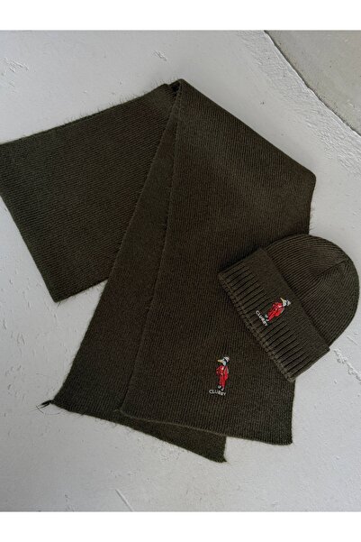codudem Premium Woven Rl Brand Model Scarf Beanie Set