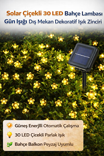 Hane Dostu Solar Çiçekli 30 LED Bahçe Lambası Gün Işığı Dış Mekan Dekoratif I...