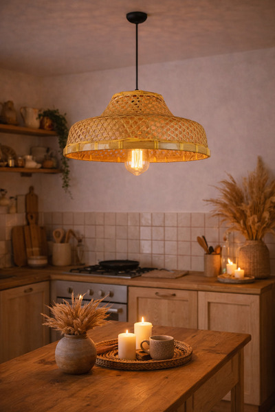 Forever Aydınlatma FRV-11 Modern Bambu, Model Yatak Odası, Salon, Mutfak Otur...