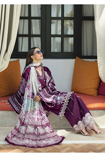 Fast Madness Studio Elaf طقم ملابس من قماش اللان المطرز بنقشة إيلاف، مكون من ...