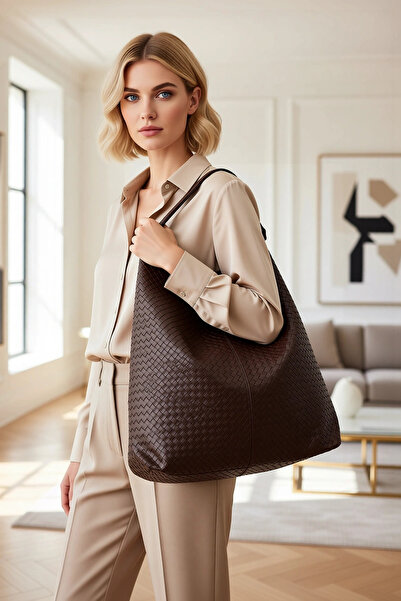 BENERLY Geantă de umăr mare, cu aspect de geantă tote, cu fermoar, cu volum m...