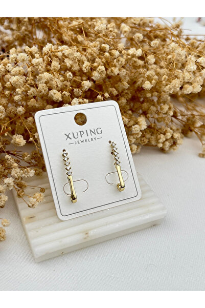 Butik XUping 14K yarısı Taşlı Zarif küpe