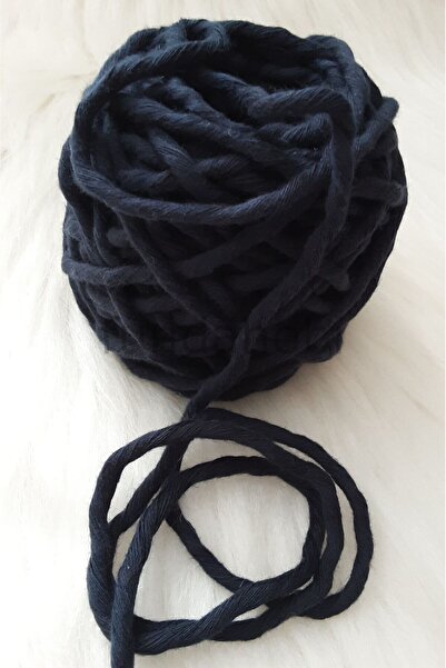 fundahobi خيط مكراميه قطني قابل للسحب 3 مم باللون الأزرق الداكن